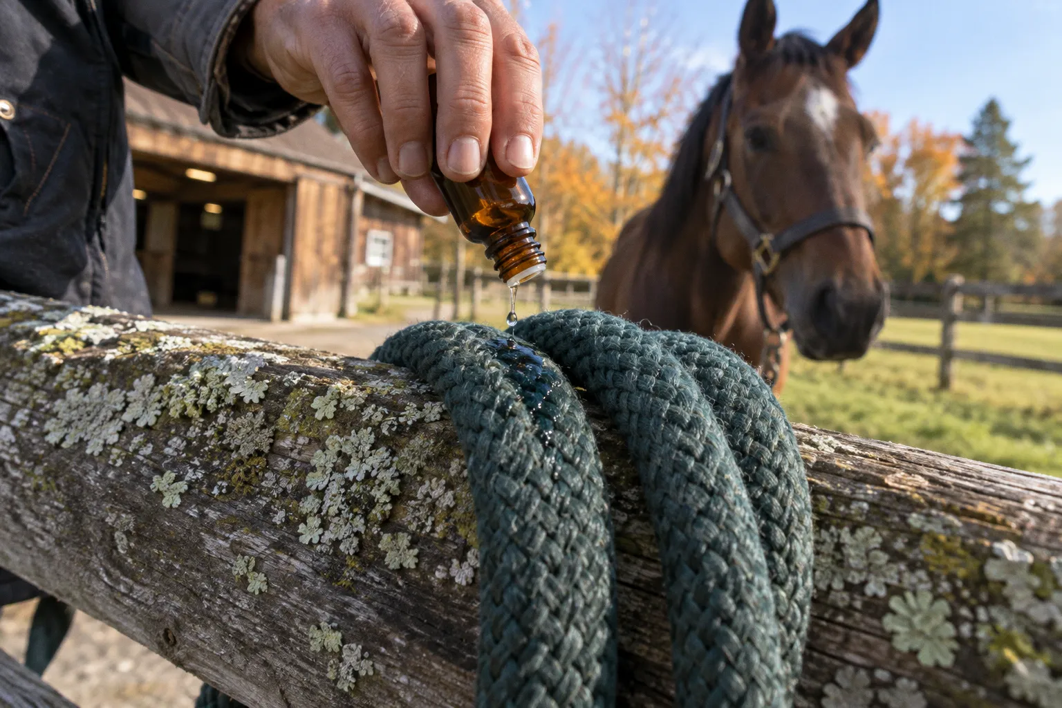 Equine aromatherapy for calmer horse trailer transport