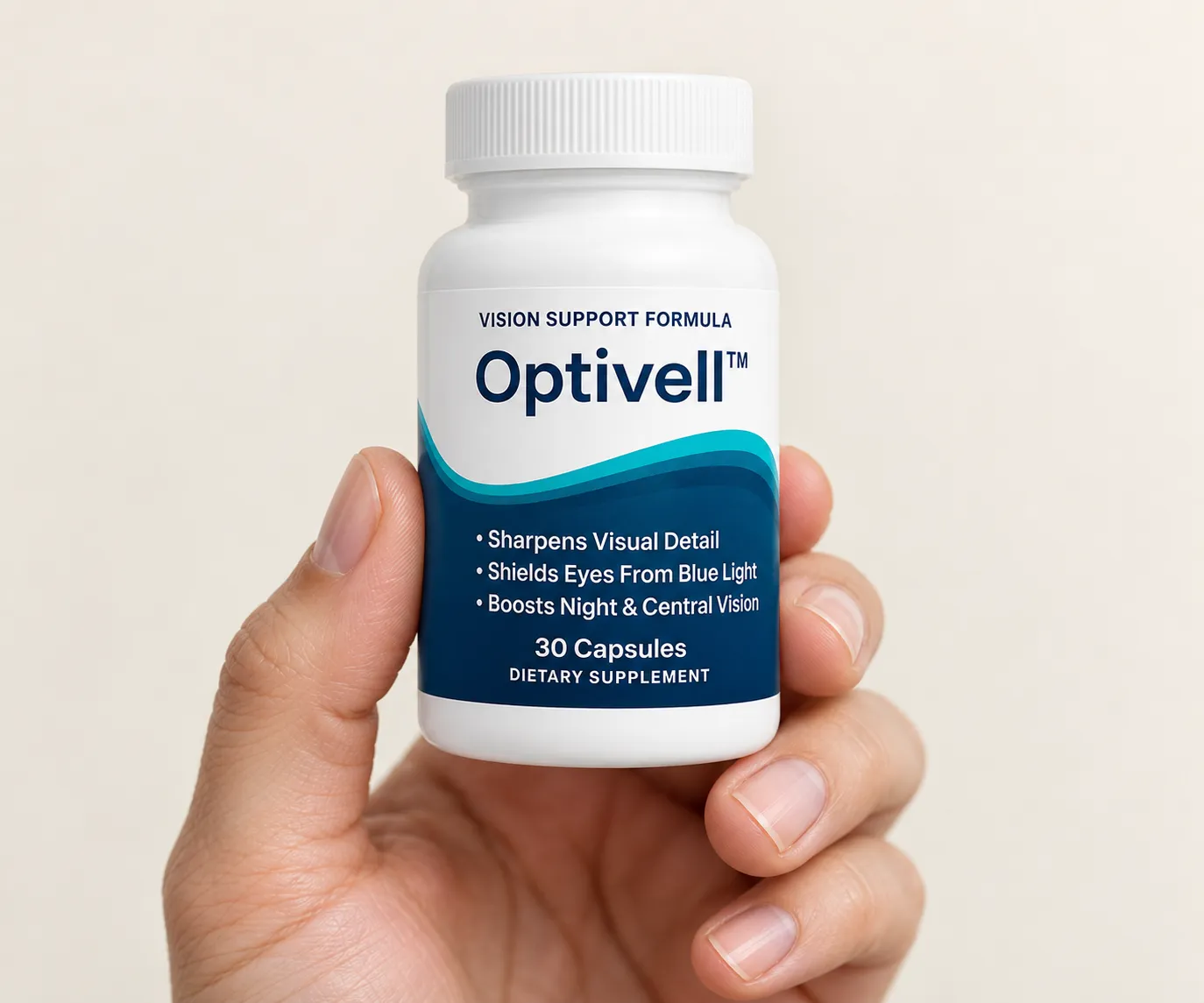 Optivell — the package held in a hand
