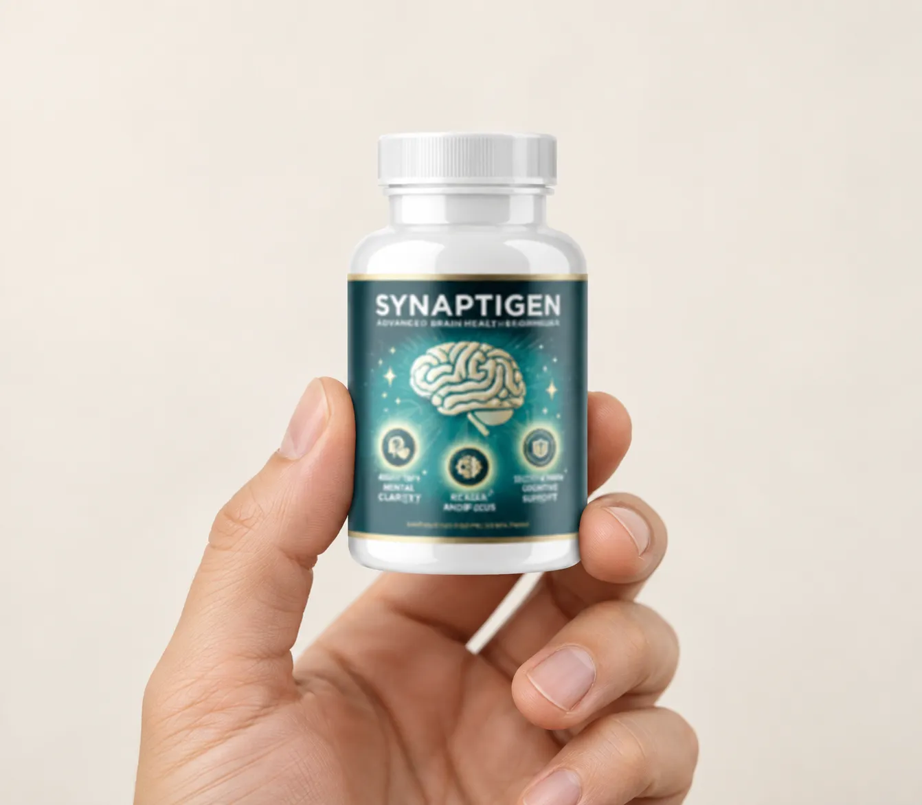 Synaptigen — the package held in a hand