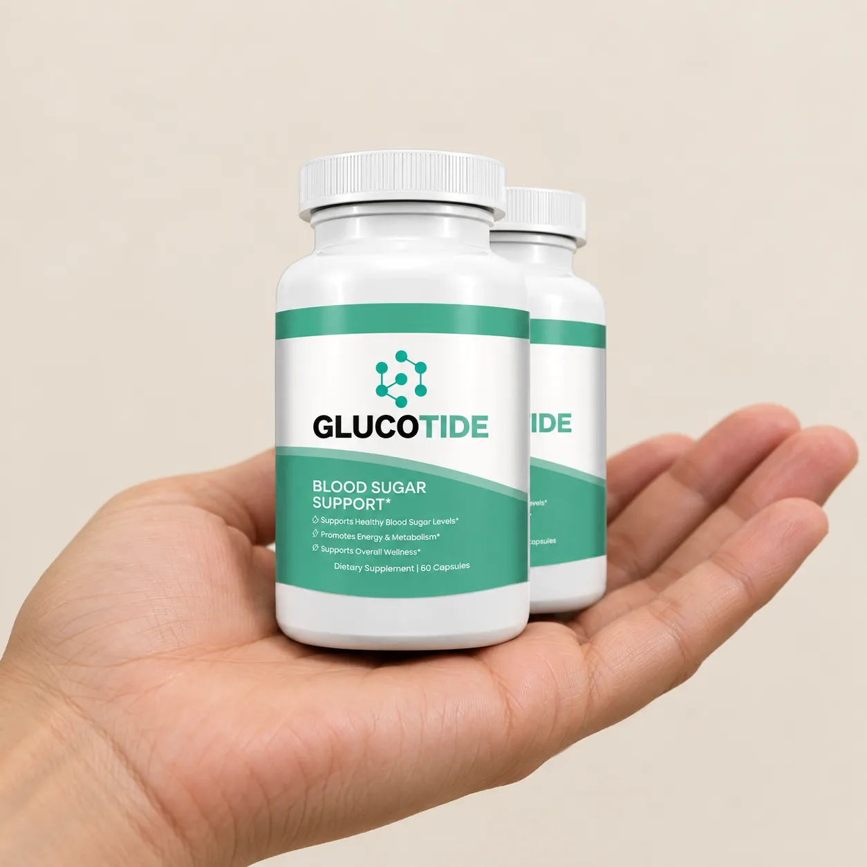 Glucotide — the package held in a hand
